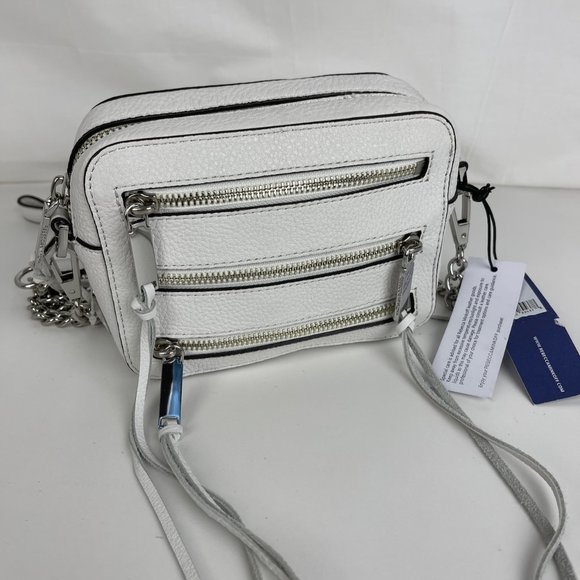 Rebecca Minkoff Handbags - Rebecca Minkoff 4-Zip Moto White Leather Crossbody Bag HSP7EMOX66